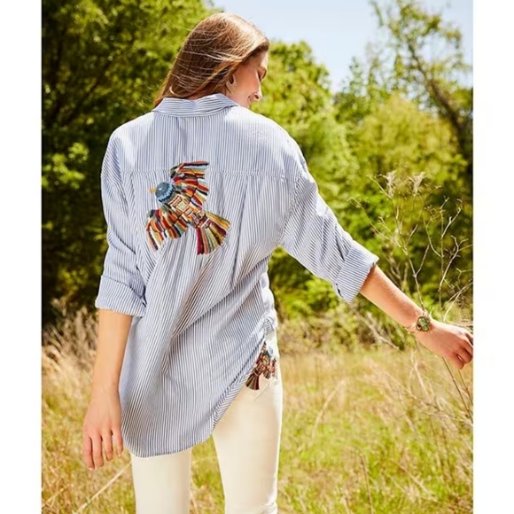 Driftwood x Folklore Gizelle Skinny Leg Embroidered Distressed Denim Jeans - Picture 3 of 14